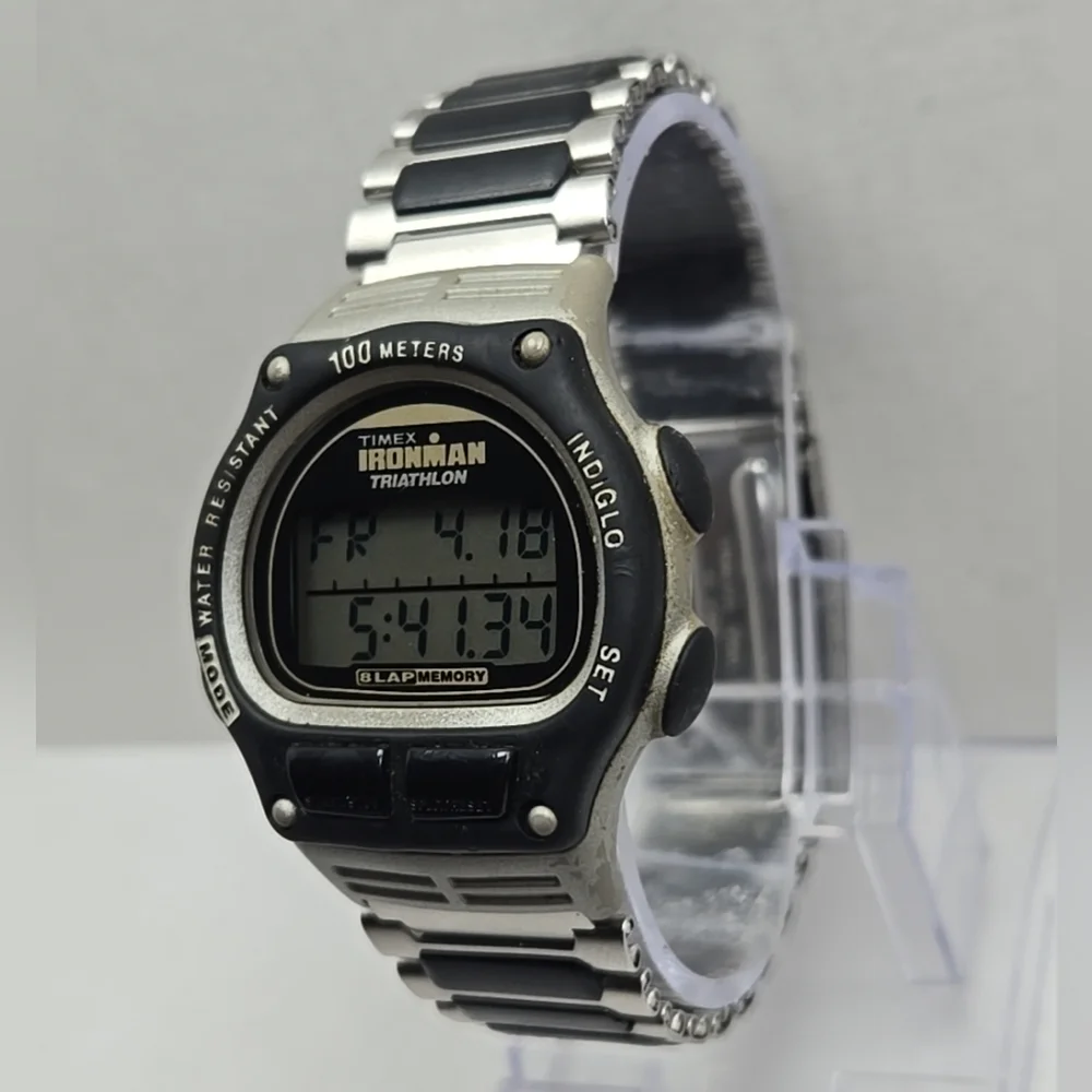 Vintage Timex Ironman Triathlon 8Lap Watch 1997 100M Digital Indiglo New Battery